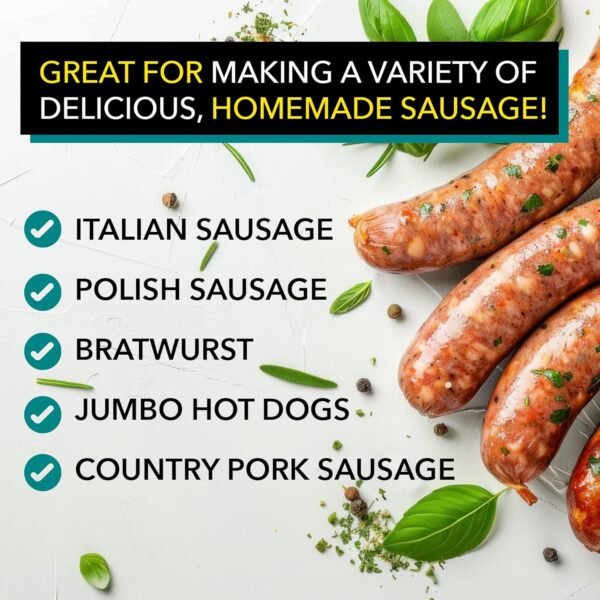 The Sausage Maker® Natural Hog Sausage Casings 32-38mm, Edible Casing For Sausage Making, Stuff Over 25 Lbs Meat, Breakfast, Italian, Polish, Bratwurst, Hot Dog, Pork Links, 1.2-1.5" Dia, Home Pack-1 - Image 2