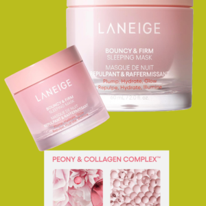 LANEIGE Bouncy and Firm Sleeping Mask: Revitalize, Smooth, Peony & Collagen Complex, Barrier-Boosting Hydration